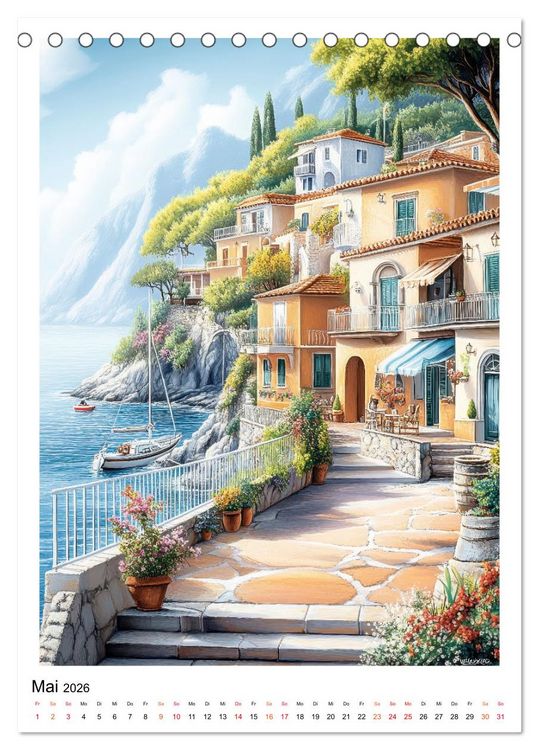 Produktbild: Dolce Vita an der K&uuml;ste von Amalfi (Tischkalender 2026 DIN A5 hoch), CALVENDO Monatskalender