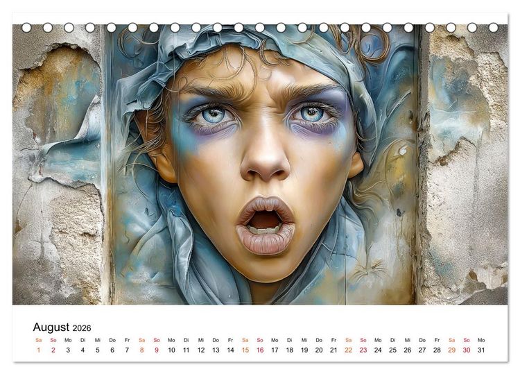 Produktbild: Street Art - Urban Colors (Tischkalender 2026 DIN A5 quer), CALVENDO Monatskalender