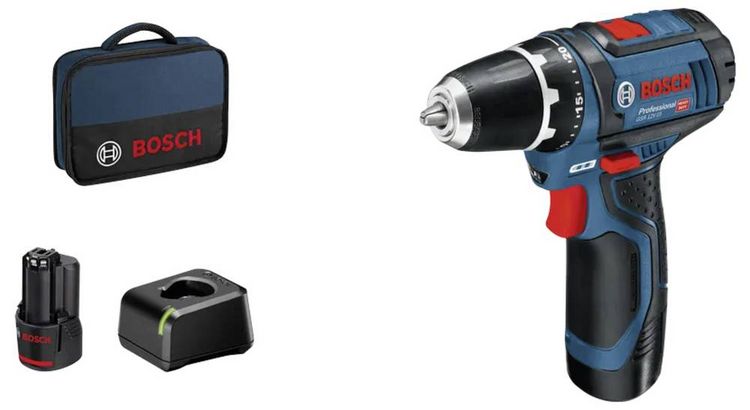 Produktbild: Bosch Professional GSR 12V-15 060186810F Akku-Bohrschrauber 12V Li-Ion inkl. 2. Akku
