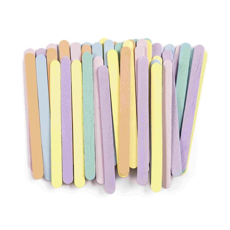 Produktbild: Folia Holzst&auml;bchen PASTELL, 114x10x2mm, 50 St&uuml;ck