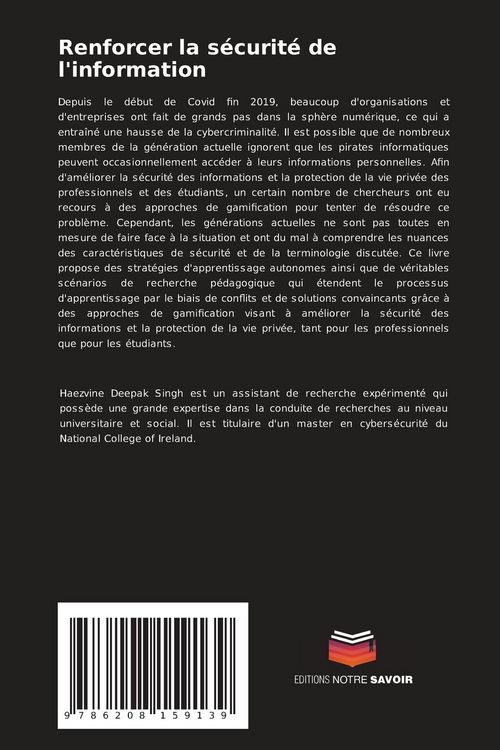 Produktbild: Renforcer la s&eacute;curit&eacute; de l'information