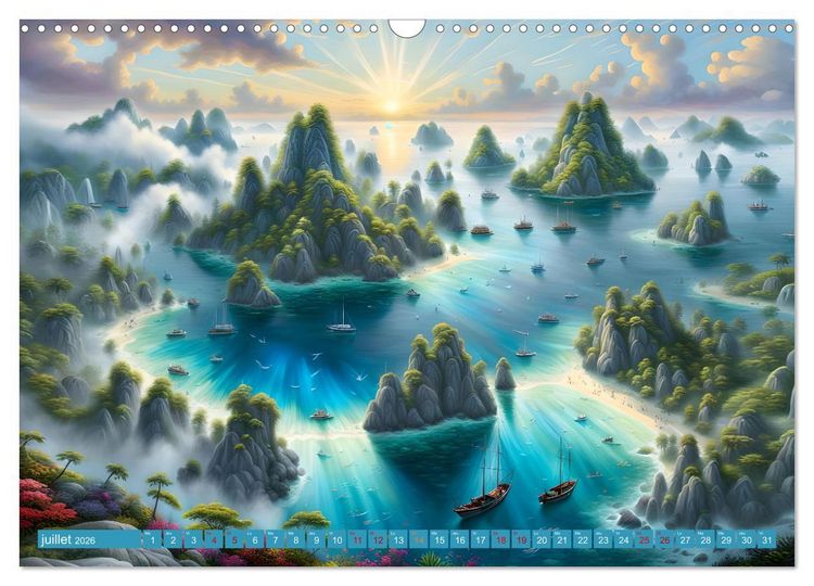 Produktbild: Le paradis de l'archipel (Calendrier mural 2026 DIN A3 vertical), CALVENDO calendrier mensuel