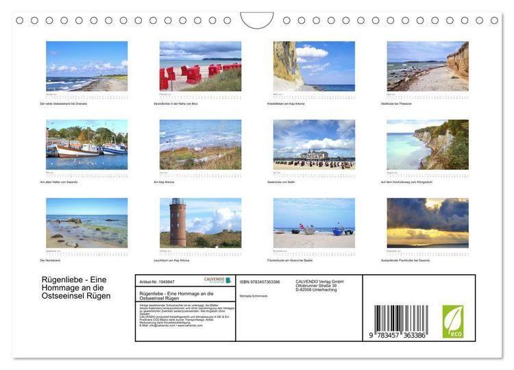 Produktbild: R&uuml;genliebe - Eine Hommage an die Ostseeinsel R&uuml;gen (Wandkalender 2026 DIN A4 quer), CALVENDO Monatskalender