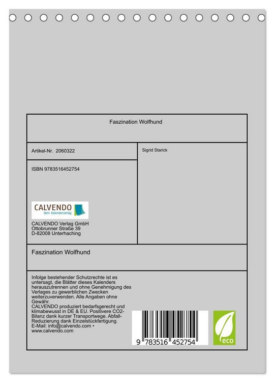 Produktbild: Faszination Wolfhund (Tischkalender 2026 DIN A5 hoch), CALVENDO Monatskalender