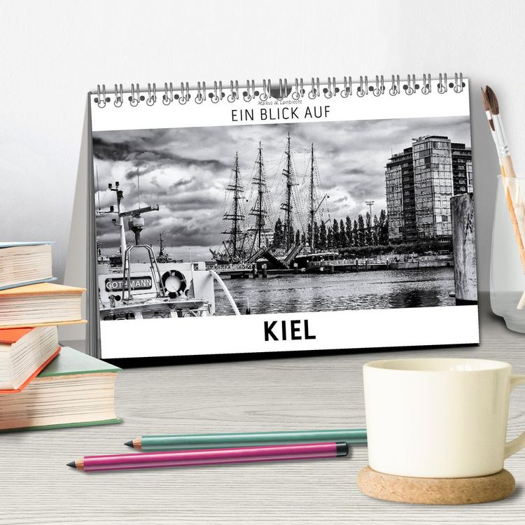 Produktbild: Ein Blick auf Kiel (Tischkalender 2026 DIN A5 quer), CALVENDO Monatskalender