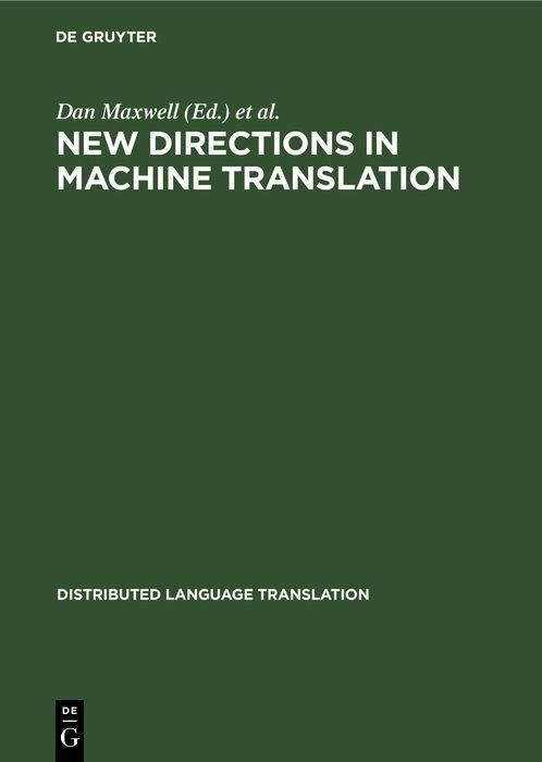 Produktbild: New Directions in Machine Translation