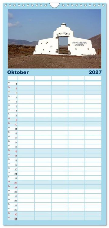 Produktbild: Familienplaner 2027 - Fuerteventura mit 5 Spalten (Wandkalender, 21 x 45 cm) CALVENDO