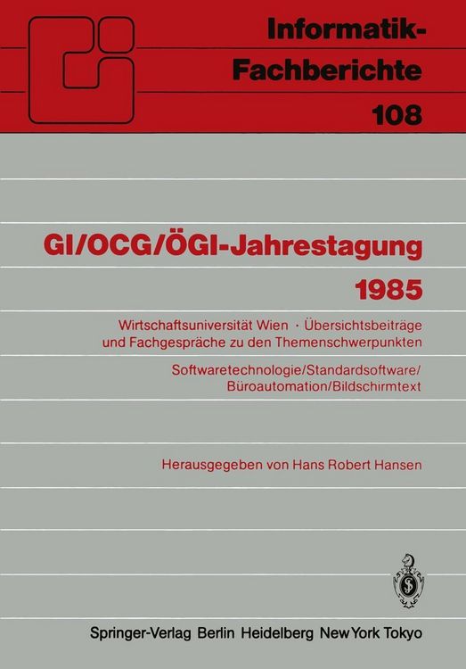 Produktbild: GI/OCG/&Ouml;GI-Jahrestagung 1985