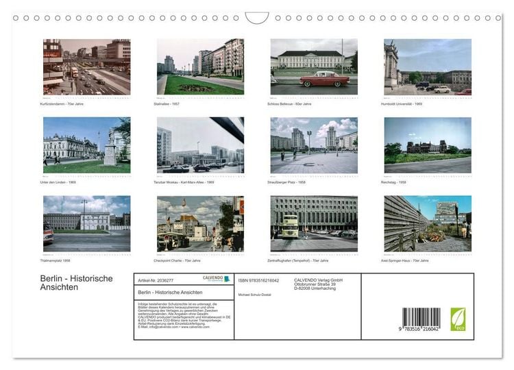 Produktbild: Berlin - Historische Ansichten (Wandkalender 2026 DIN A3 quer), CALVENDO Monatskalender