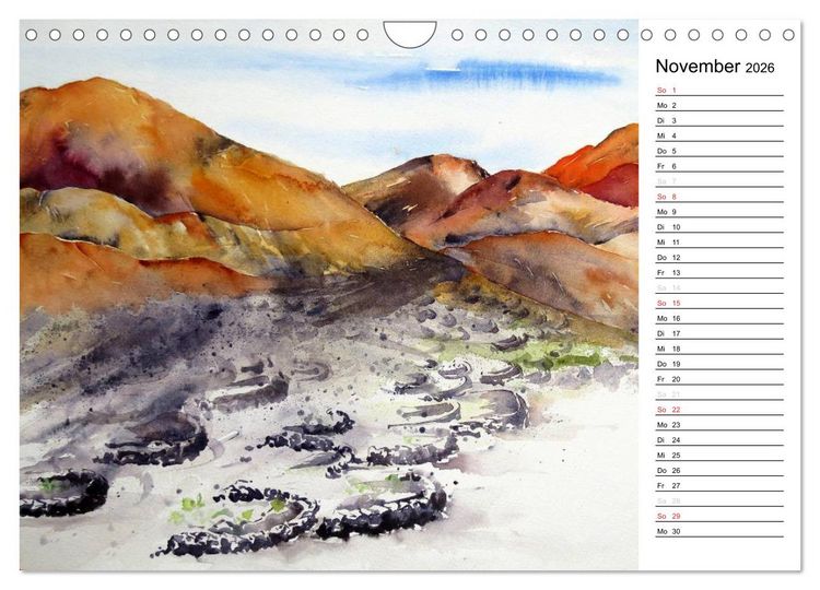 Produktbild: Aquarelle - quer durch Europa (Wandkalender 2026 DIN A4 quer), CALVENDO Monatskalender
