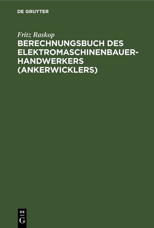 Produktbild: Berechnungsbuch des Elektromaschinenbauer-Handwerkers (Ankerwicklers)