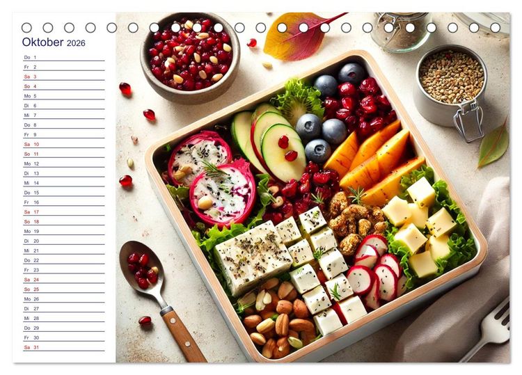 Produktbild: Lunchpaket Love - Einfach, lecker, gesund (Tischkalender 2026 DIN A5 quer), CALVENDO Monatskalender