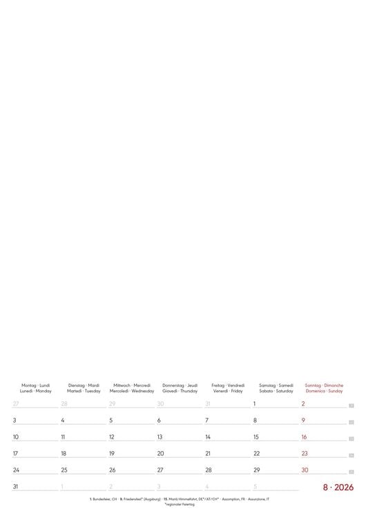 Produktbild: Kreativ-Kalender A4 Notiz 2026 mit Platz für Notizen - weiß - 21 x 29,7 - Do it yourself calendar A4 - datiert - Foto-Kalender - Alpha Edition