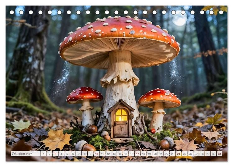 Produktbild: Die geheimen Lichter der Feenh&auml;user - Verborgene Welt im Zauberwald. (Tischkalender 2027 DIN A5 quer), CALVENDO Monatskalender