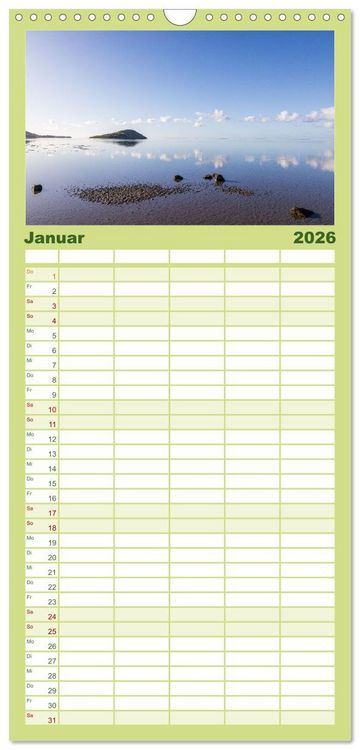 Produktbild: Familienplaner 2026 - Trauminseln der Welt - Mauritius mit 5 Spalten (Wandkalender, 21 x 45 cm) CALVENDO