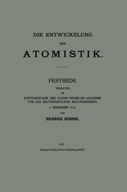 Produktbild: Die Entwickelung der Atomistik