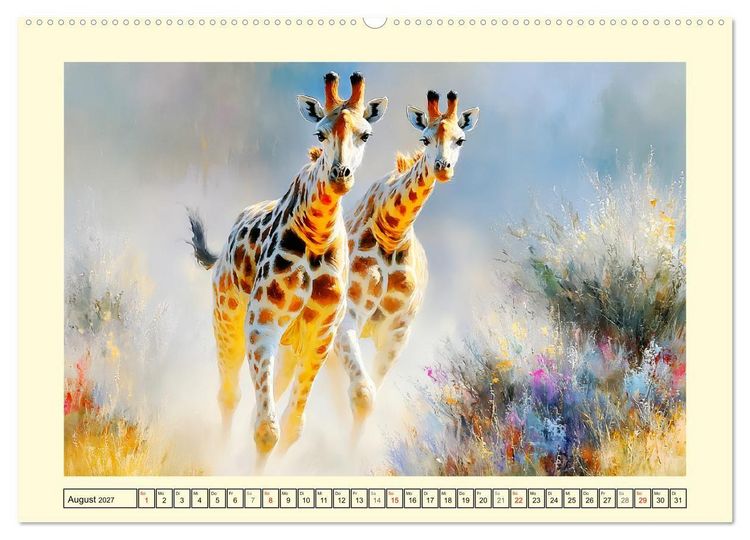 Produktbild: Giraffen. Anmut in weiter Landschaft (Wandkalender 2027 DIN A2 quer), CALVENDO Monatskalender