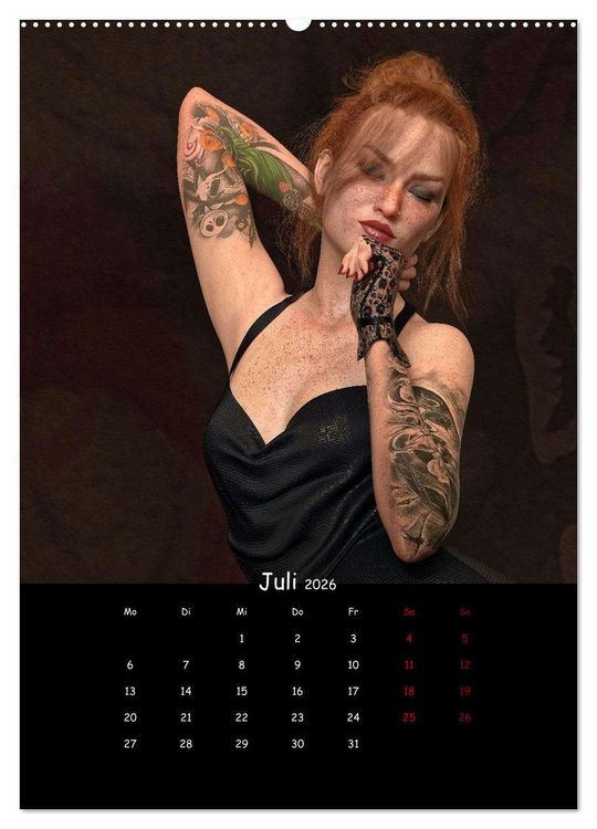 Produktbild: Portraits von t&auml;towierten Frauen (hochwertiger Premium Wandkalender 2026 DIN A2 hoch), Kunstdruck in Hochglanz