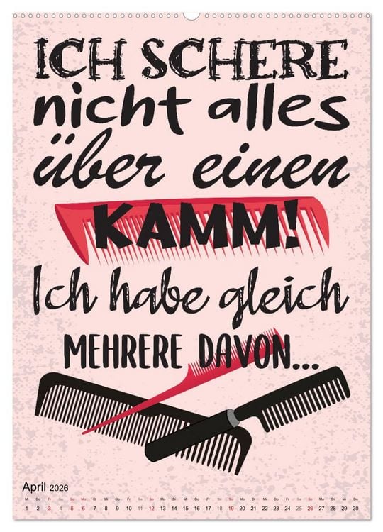 Produktbild: Haarige Friseurspr&uuml;che (Wandkalender 2026 DIN A2 hoch), CALVENDO Monatskalender