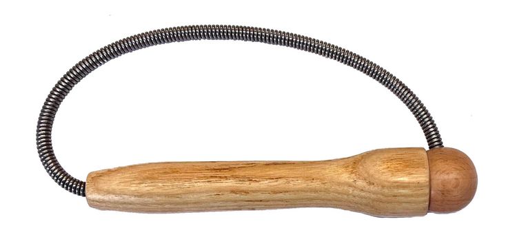 Produktbild: Taschenspiralrute aus Buchenholz und Messing (&Oslash;2,5cm) 34cm, Kompakt: 7x15cm