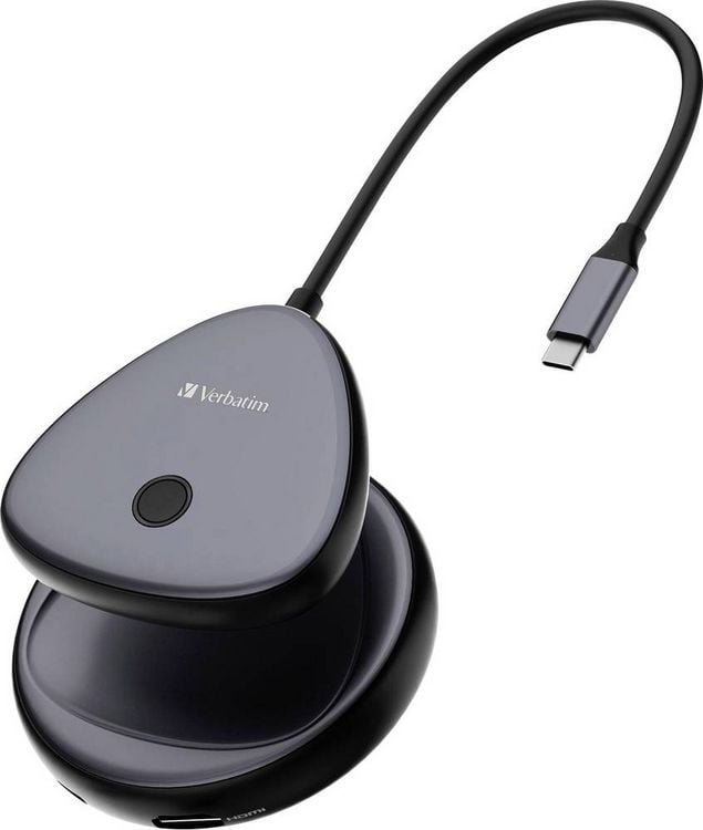 Produktbild: Verbatim WDA-02 "Share My Screen" USB-C&reg; / HDMI Adapter [1x USB-C&reg; - 1x HDMI&reg;] Schwarz, Grau 15 cm