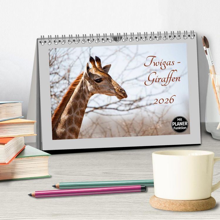 Produktbild: Twigas - Giraffen (Tischkalender 2026 DIN A5 quer), CALVENDO Monatskalender