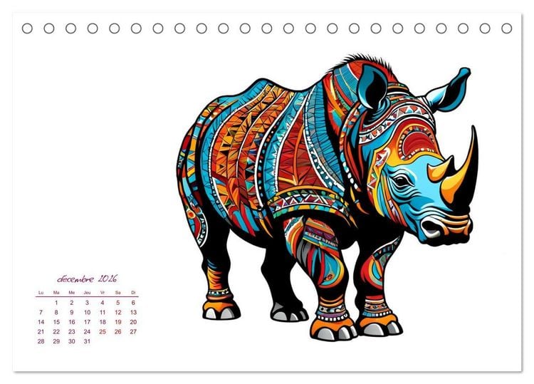 Produktbild: Passion Tribale (Calendrier de bureau 2026 DIN A5 vertical), CALVENDO calendrier mensuel