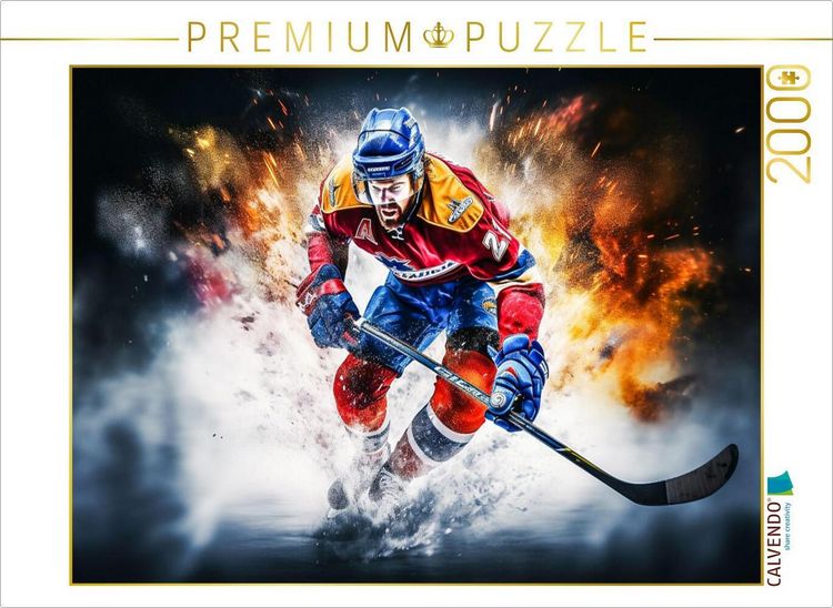 Produktbild: CALVENDO Puzzle Ein Motiv aus dem Kalender Eishockey und positive Gedanken | 2000 Teile Lege-Gr&ouml;&szlig;e 90x67cm Foto-Puzzle f&uuml;r gl&uuml;ckliche Stunden