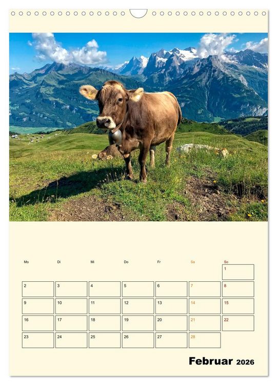 Produktbild: Gl&uuml;ckliche Bergk&uuml;he (Wandkalender 2026 DIN A3 hoch), CALVENDO Monatskalender