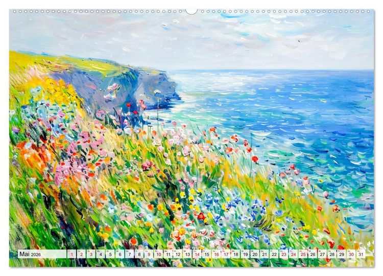 Produktbild: Ein Tag am Meer - Durch die Augen der Impressionisten (Wandkalender 2026 DIN A2 quer), CALVENDO Monatskalender