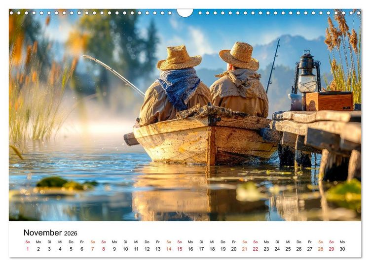 Produktbild: Angeln mit Herz und Haken (Wandkalender 2026 DIN A3 quer), CALVENDO Monatskalender