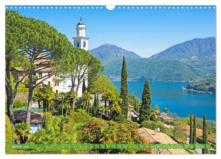 Produktbild: Wunderbares Tessin: Mediterranes Klima und italienisches Flair (Wandkalender 2026 DIN A3 quer), CALVENDO Monatskalender