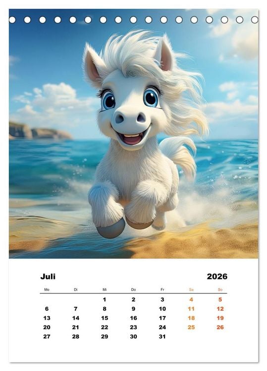 Produktbild: Lustige Ponys (Tischkalender 2026 DIN A5 hoch), CALVENDO Monatskalender