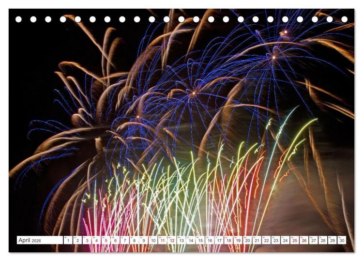 Produktbild: Feuerwerk - Kunstwerke am Himmel (Tischkalender 2026 DIN A5 quer), CALVENDO Monatskalender