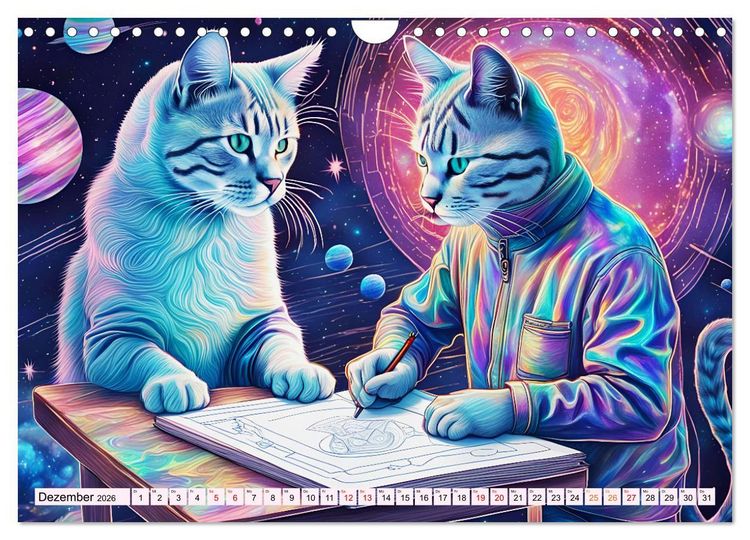 Produktbild: Katzen Schnurrige K&uuml;nstler (Wandkalender 2026 DIN A4 quer), CALVENDO Monatskalender