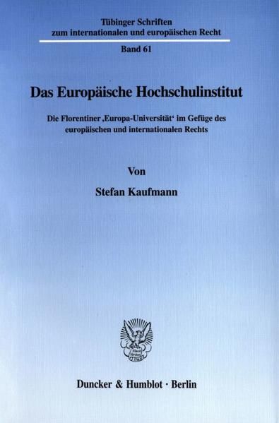 Produktbild: Das Europ&auml;ische Hochschulinstitut.