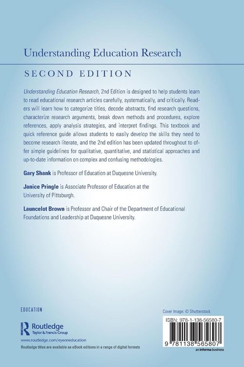 Produktbild: Shank, G: Understanding Education Research