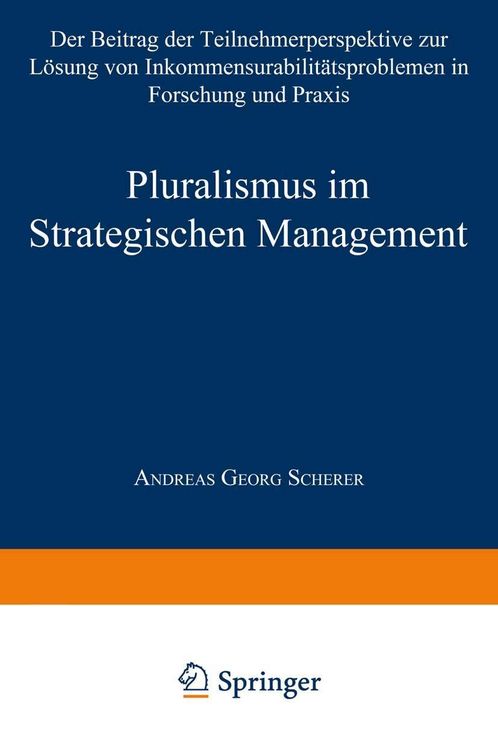 Produktbild: Pluralismus im Strategischen Management