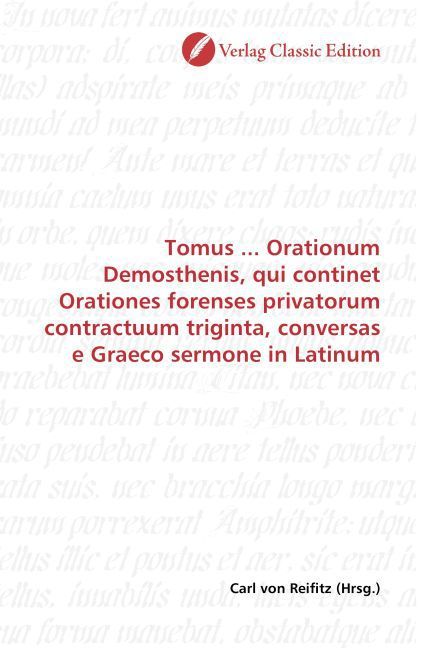 Produktbild: Tomus ... Orationum Demosthenis, qui continet Orationes fore