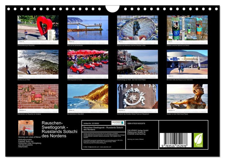 Produktbild: Rauschen-Swetlogorsk - Russlands Sotschi des Nordens (Wandkalender 2026 DIN A4 quer), CALVENDO Monatskalender