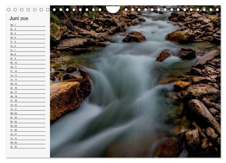 Produktbild: Wildwasser. Gebirgsb&auml;che und Wasserf&auml;lle (Wandkalender 2026 DIN A4 quer), CALVENDO Monatskalender