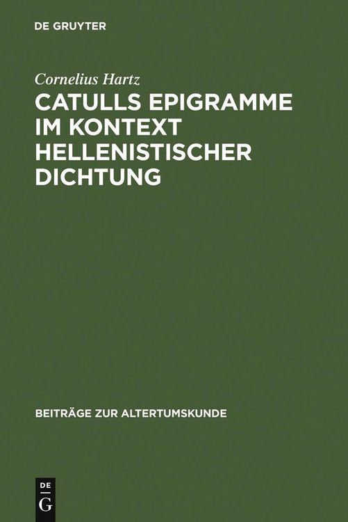 Produktbild: Catulls Epigramme im Kontext hellenistischer Dichtung
