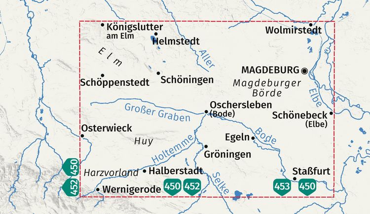 Produktbild: KOMPASS Wanderkarte 465 Magdeburg, Halberstadt, Mittel-Elbe & Harzvorland 1:50.000