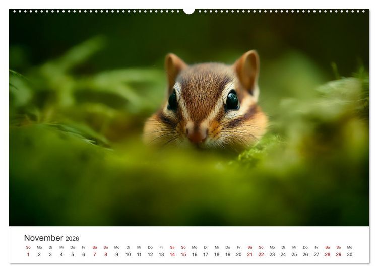Produktbild: Backen voll - Ein Jahr mit Streifenh&ouml;rnchen (hochwertiger Premium Wandkalender 2026 DIN A2 quer), Kunstdruck in Hochglanz