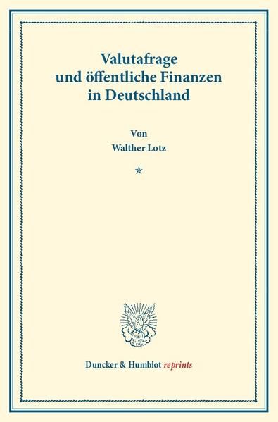 Produktbild: Valutafrage und &ouml;ffentliche Finanzen in Deutschland.