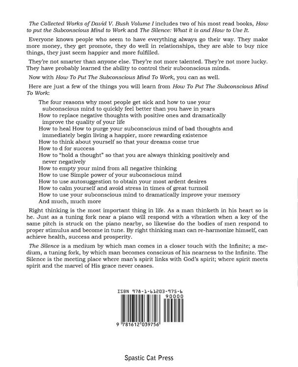 Produktbild: Collected Works of David V. Bush Volume I - How to put the Subconscious Mind to Work & The Silence