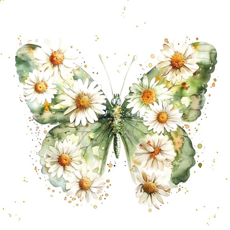 Produktbild: ti-flair Servietten Papillon & Marguerites 33x33cm 20 St&uuml;ck 3-lagig