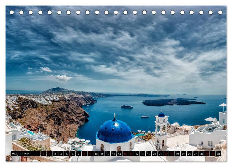Produktbild: Santorini - Perle in der &Auml;gais (Tischkalender 2026 DIN A5 quer), CALVENDO Monatskalender