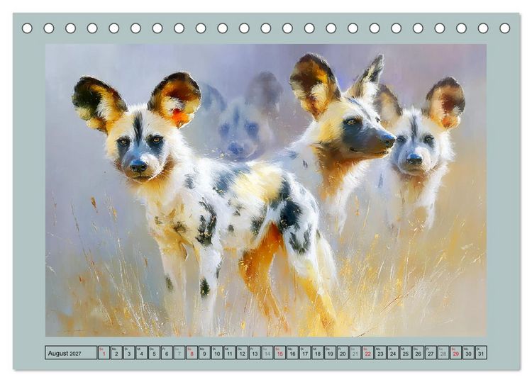 Produktbild: Wildhunde. Afrikas erfolgreiche J&auml;ger (Tischkalender 2027 DIN A5 quer), CALVENDO Monatskalender