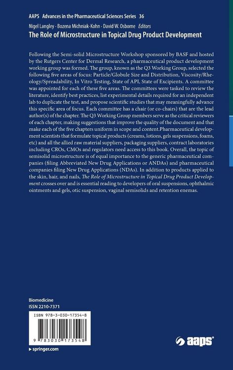 Produktbild: The Role of Microstructure in Topical Drug Product Development